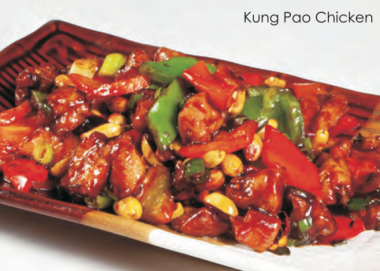 Kung pao chicken - Peanut, onion, red chili, bell peppers *contains nuts